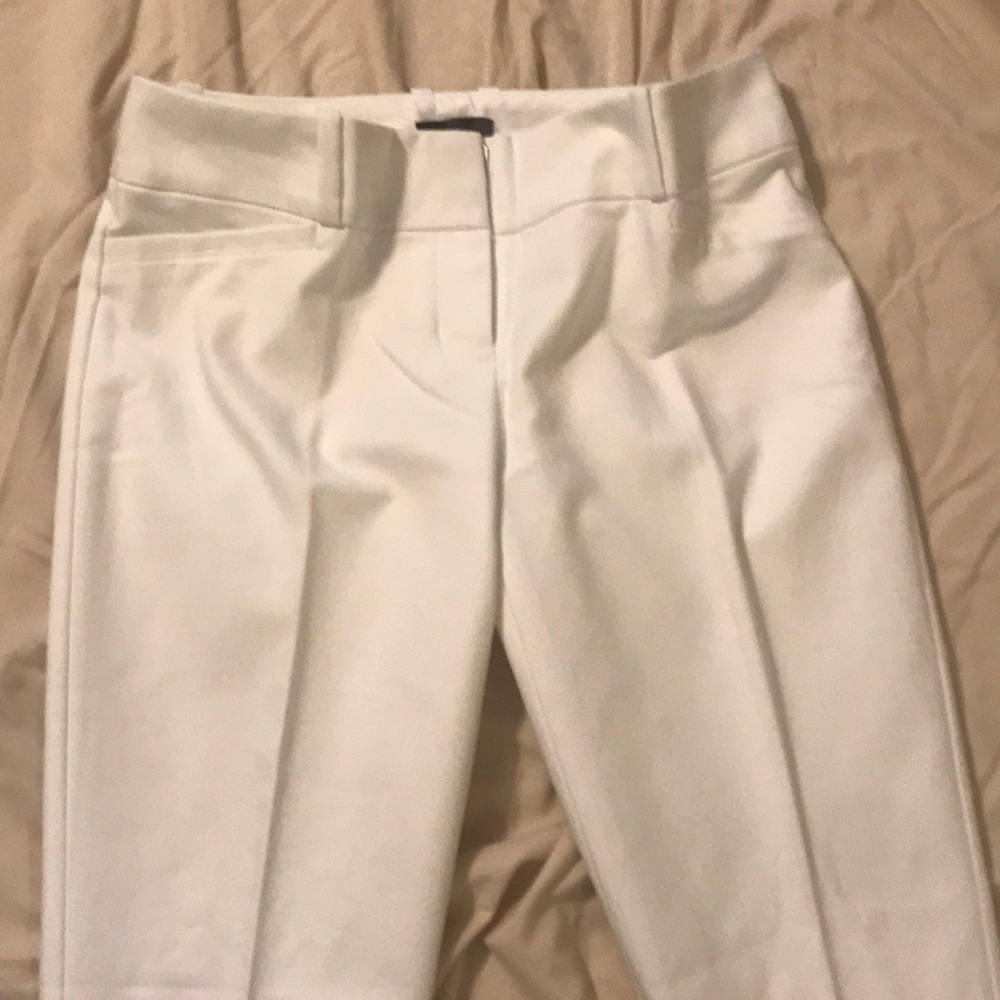 White crop dress pants